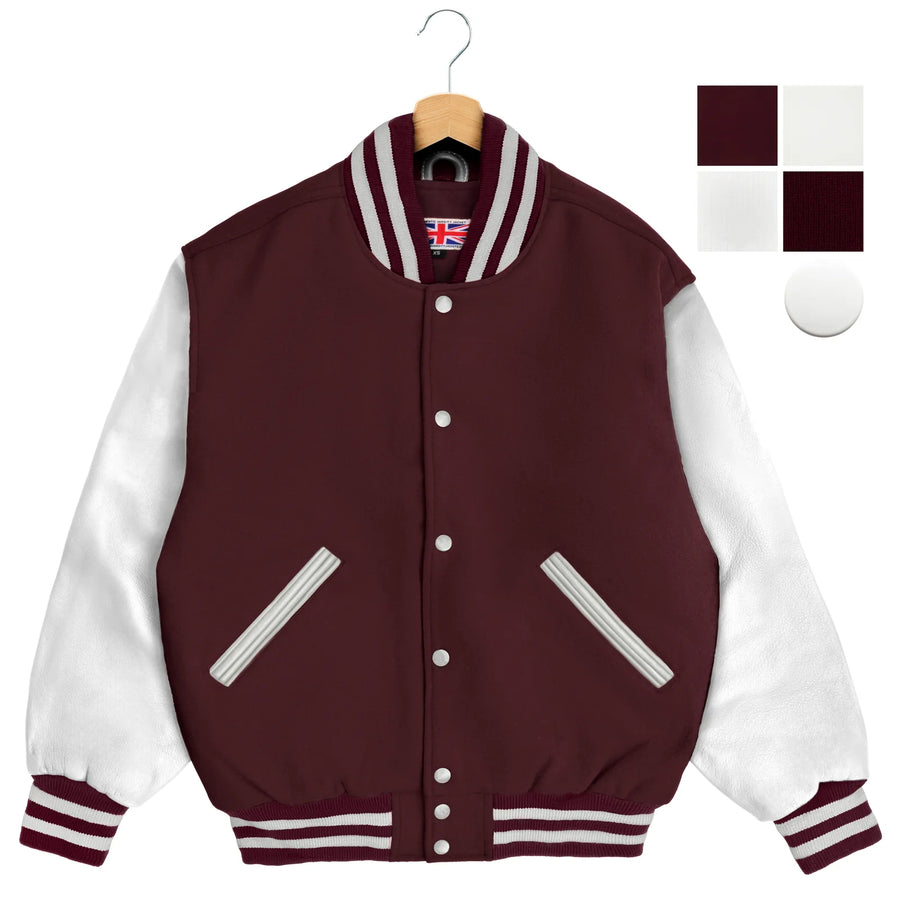 Burgundy / White
